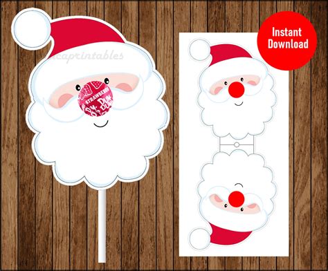 Printable Christmas Lollipop Holder Template